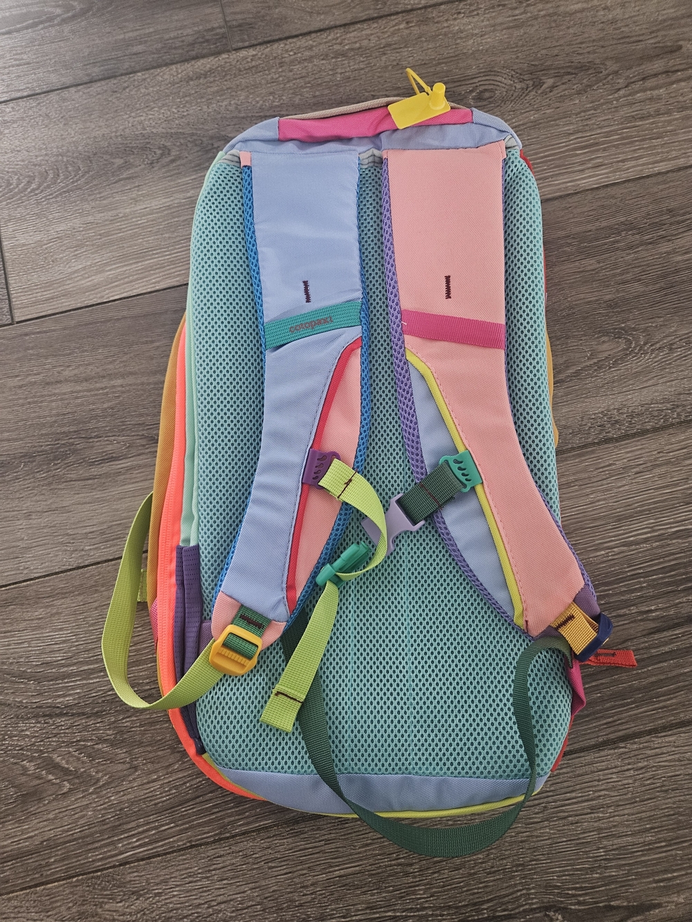 cotopaxi Allpa Daypack in mustard yellow with pink and purple accents - Picture 4 of 5